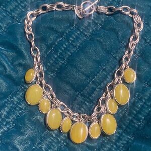 Elegant Silver and Yellow Necklace